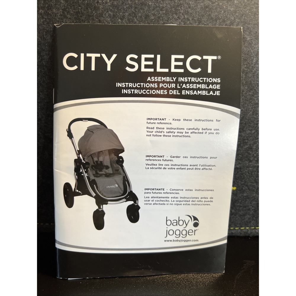 Baby Jogger ~ City Select ~ Assembly Instructions Manual -‎ Ex. Cond